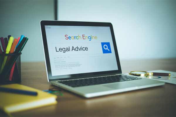 Someone looking for legal advice on a search engine.