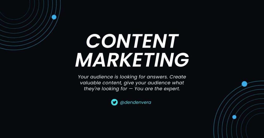 Content marketing quote by @dendenvera